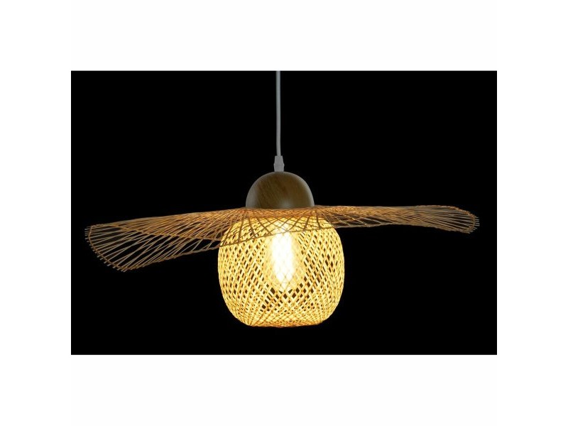Полилей DKD Home Decor Многоцветен Естествен Дървен Бамбук Шапка за Слънце 55 x 55 x 19 cm