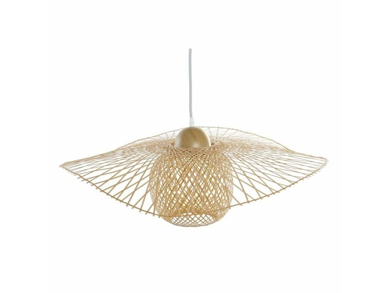 Полилей DKD Home Decor Многоцветен Естествен Дървен Бамбук Шапка за Слънце 55 x 55 x 19 cm
