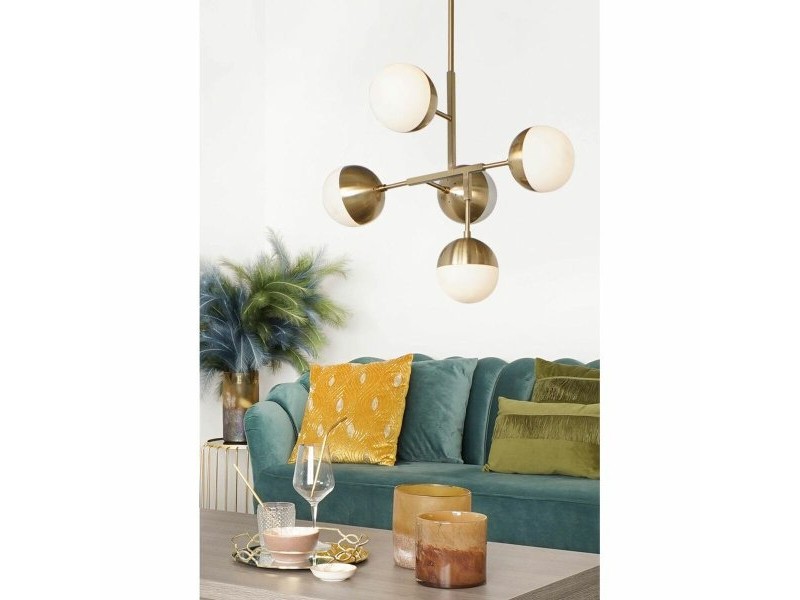 Полилей DKD Home Decor Метал Кристал Златен (74 x 52 x 168 cm)