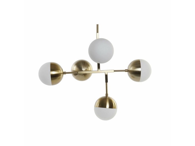 Полилей DKD Home Decor Метал Кристал Златен (74 x 52 x 168 cm)