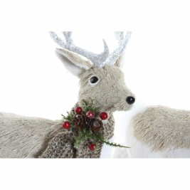 Коледна Украса DKD Home Decor Бежов полиестер Бял полистирен Царица (9 x 24 x 33 cm)