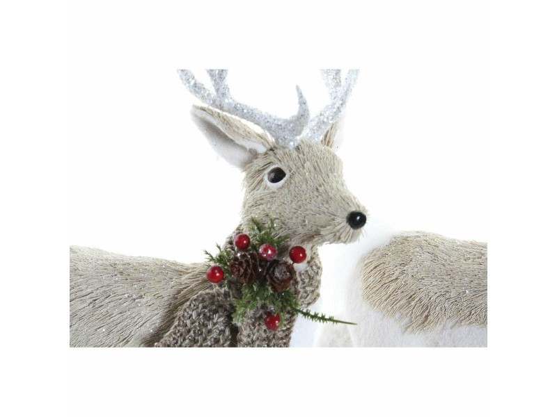 Коледна Украса DKD Home Decor Бежов полиестер Бял полистирен Царица (9 x 24 x 33 cm)