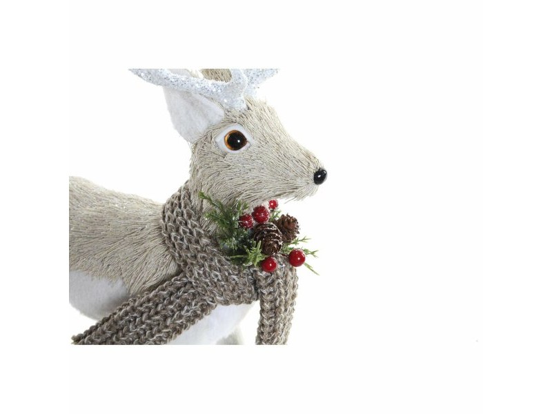 Коледна Украса DKD Home Decor Бежов полиестер Бял полистирен Царица (9 x 24 x 33 cm)