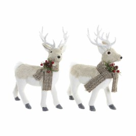 Коледна Украса DKD Home Decor Бежов полиестер Бял полистирен Царица (9 x 24 x 33 cm)
