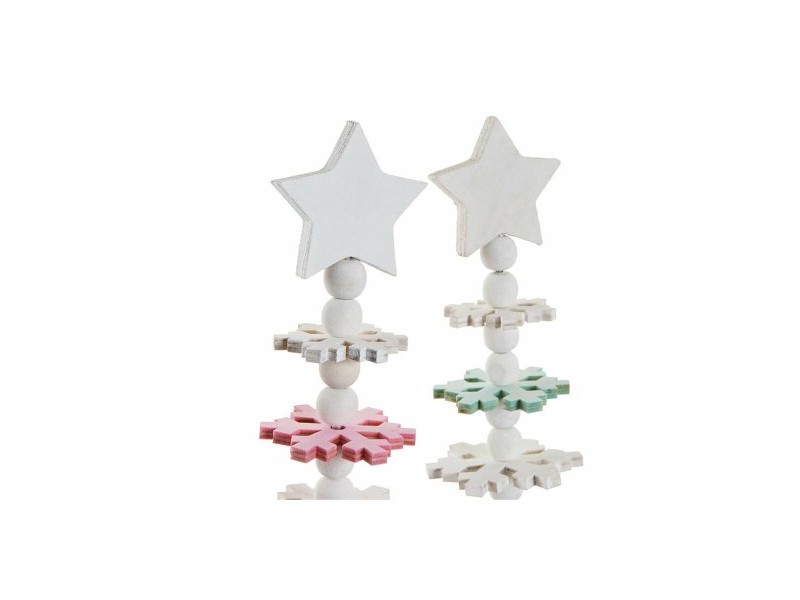 Коледно дърво DKD Home Decor Дървен MDF (2 pcs) (11 x 11 x 41 cm)