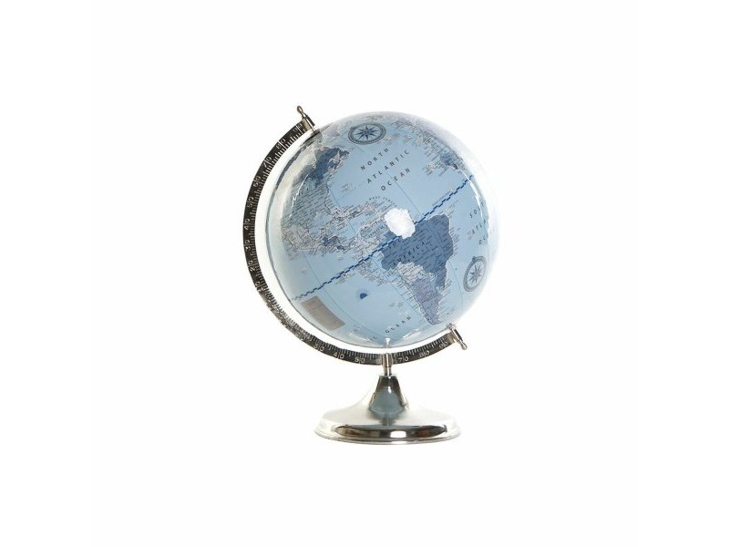 Глобус DKD Home Decor Син Сребрист PVC Алуминий 33 x 33 x 44 cm