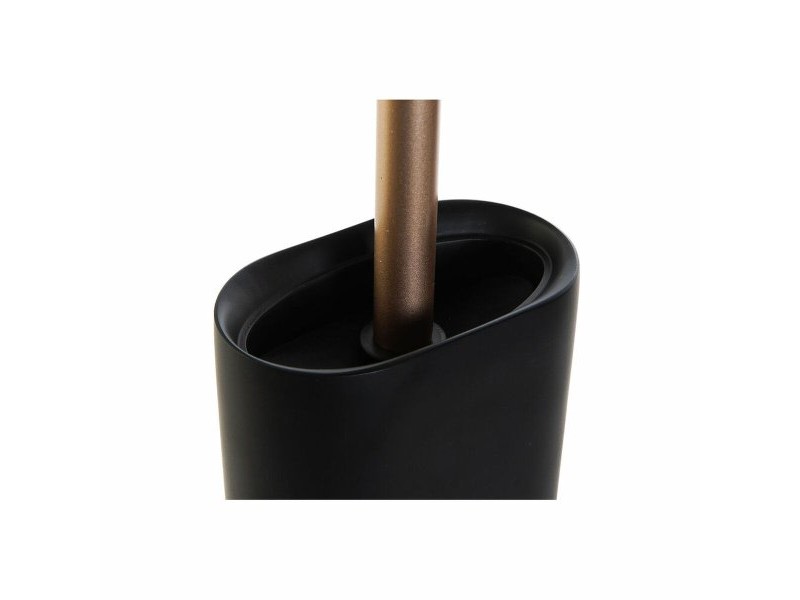 Четка за Баня DKD Home Decor Черен Златен Смола 10 x 6 x 40 cm