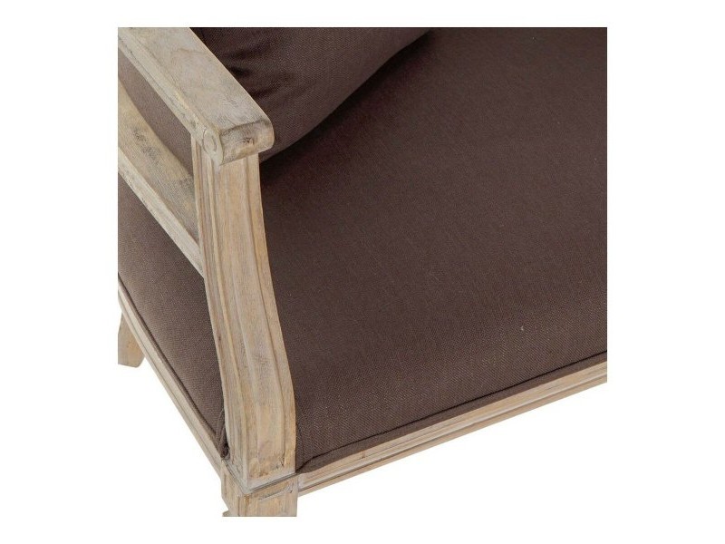 Фотьойл DKD Home Decor Кафяв лен каучук Традиционен (122 x 69 x 72 cm)