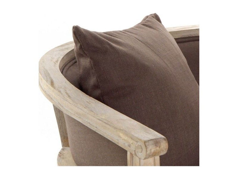 Фотьойл DKD Home Decor Кафяв лен каучук Традиционен (122 x 69 x 72 cm)