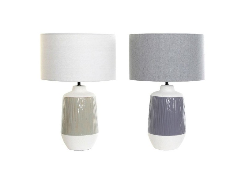 Настолна лампа DKD Home Decor полиестер Порцелан 220 V 40 W (2 pcs) (35 x 35 x 53 cm)