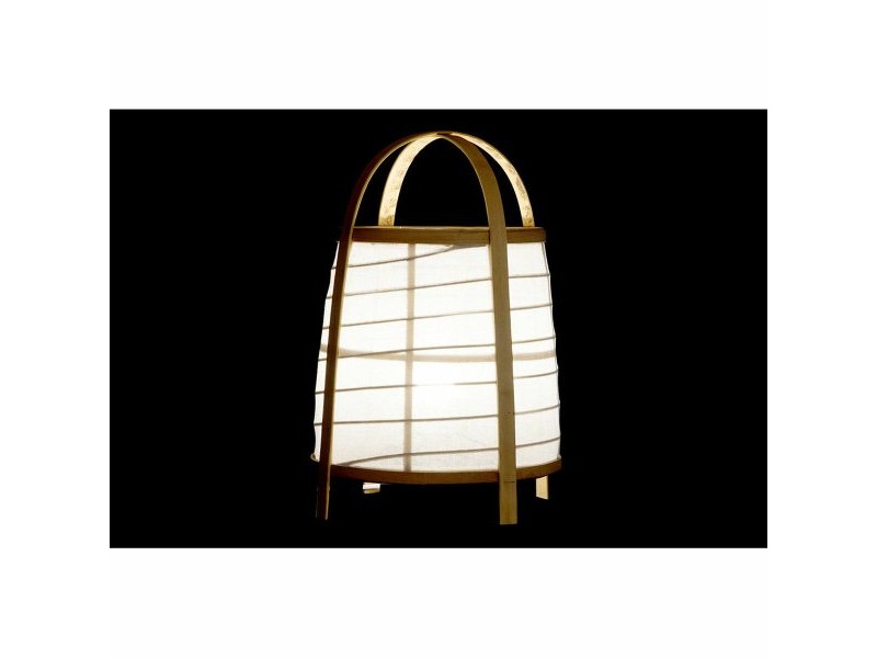 Настолна лампа DKD Home Decor Бял Естествен Бамбук 40 W 220 V 32 x 32 x 45,5 cm