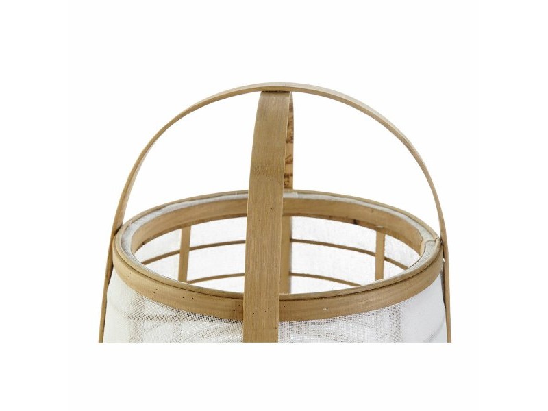 Настолна лампа DKD Home Decor Бял Естествен Бамбук 40 W 220 V 32 x 32 x 45,5 cm