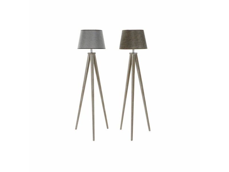 Лампион DKD Home Decor 40 x 40 x 154 cm Естествен Сив Кафяв 250 V 60 W Бор (2 броя)