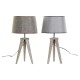 Настолна лампа DKD Home Decor Лист Сив Кафяв лен 250 V 60 W Бор (30 x 30 x 57.5 cm) (2 pcs)