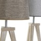 Настолна лампа DKD Home Decor Лист Сив Кафяв лен 250 V 60 W Бор (30 x 30 x 57.5 cm) (2 pcs)