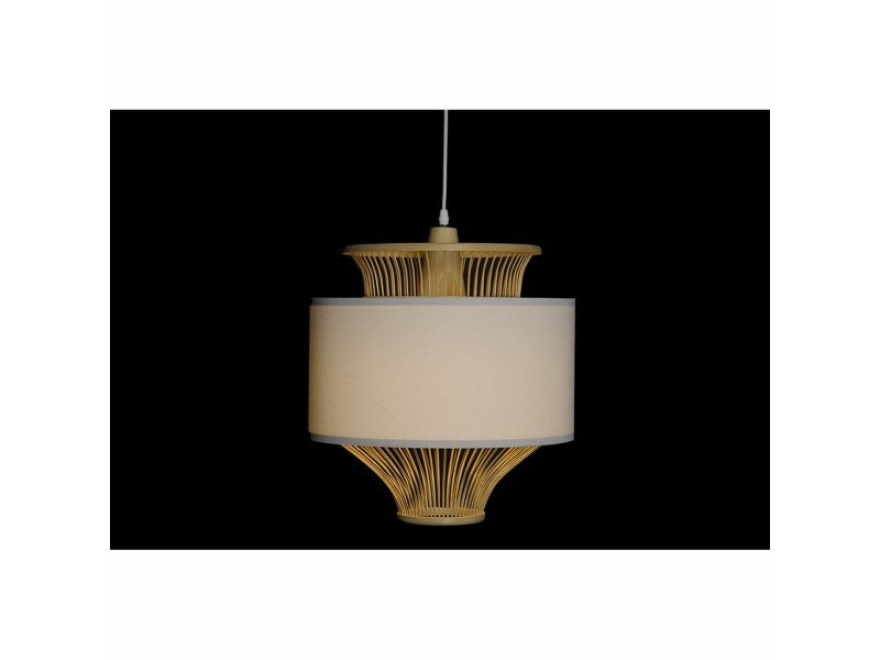 Полилей DKD Home Decor Бял полиестер Бамбук (40 x 40 x 52 cm)