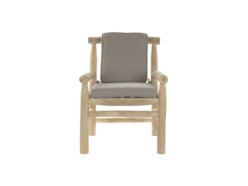 Градинско кресло DKD Home Decor Естествен Светло сив Тик 65 x 80 x 92 cm