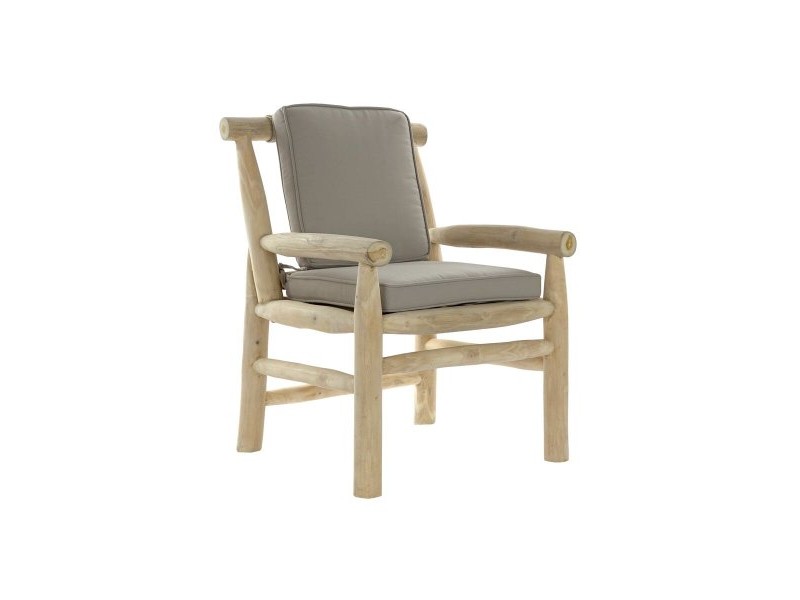 Градинско кресло DKD Home Decor Естествен Светло сив Тик 65 x 80 x 92 cm