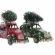 Коледна Украса DKD Home Decor Червен Зелен Кола 26 x 11,5 x 16,5 cm (2 броя)