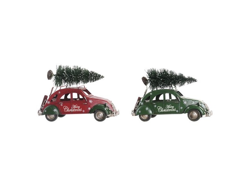 Коледна Украса DKD Home Decor Червен Зелен Кола 26 x 11,5 x 16,5 cm (2 броя)