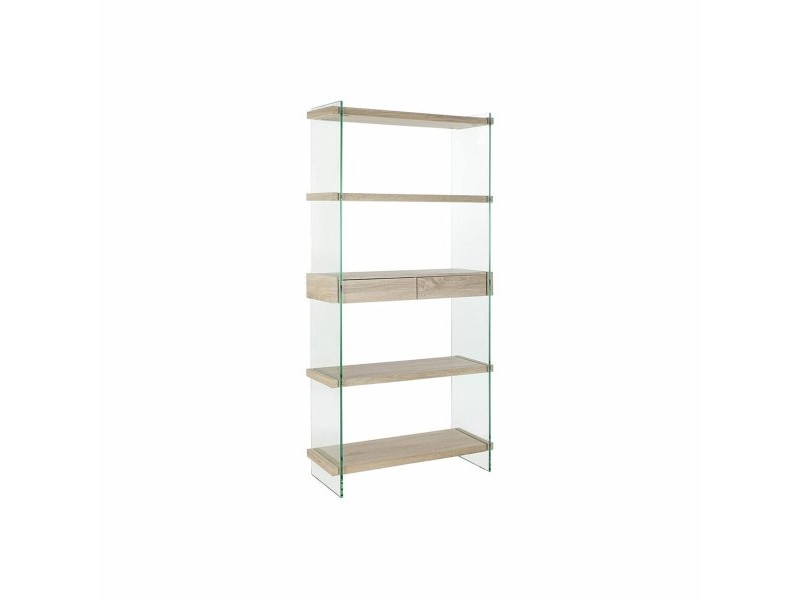 Лавица DKD Home Decor 90 x 35 x 180 cm Кристал Естествен Дървен Прозрачен Дървен MDF