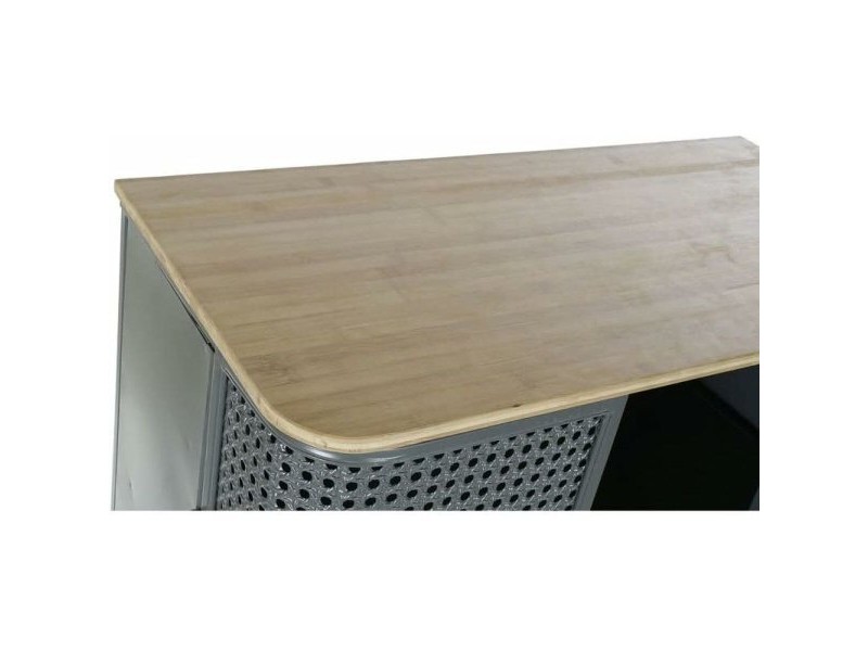 Лавица DKD Home Decor Естествен Сив Метал Дървен 2 Рафтове (79 x 39 x 133 cm)