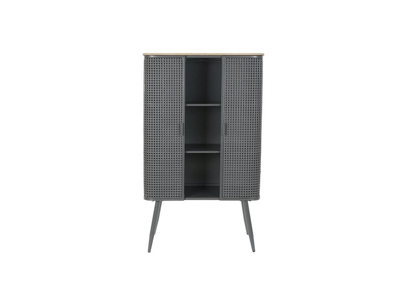 Лавица DKD Home Decor Естествен Сив Метал Дървен 2 Рафтове (79 x 39 x 133 cm)