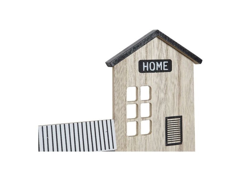 Лавица DKD Home Decor Поставка за палто 39 x 9 x 27 cm Черен Кафяв Бял Дървен MDF