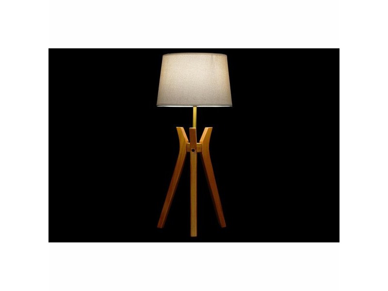 Настолна лампа DKD Home Decor Кафяв Бежов полиестер Дървен 220 V 50 W