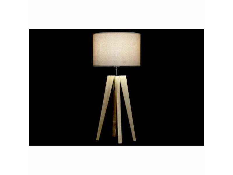 Настолна лампа DKD Home Decor Бежов Дървен Кафяв 220 V 50 W 30 x 30 x 69 cm