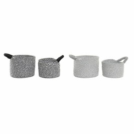 Игра на Кошници DKD Home Decor Естествено влакно 18 x 18 x 14 cm