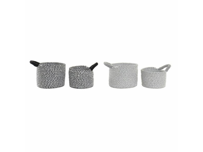 Игра на Кошници DKD Home Decor Естествено влакно 18 x 18 x 14 cm