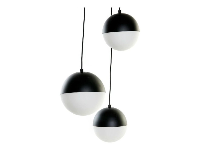 Полилей DKD Home Decor Бял Черен Метал Кристал 220 V (40 x 40 x 80 cm)