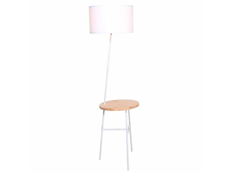 Лампион DKD Home Decor Бял Кафяв полиестер Метал Бор (40 x 65 x 152 cm)