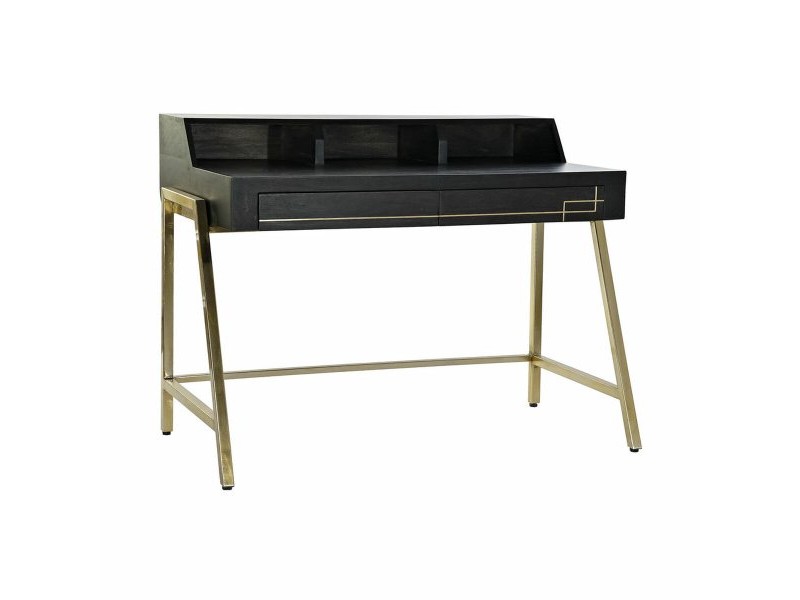 Бюро DKD Home Decor Черен Метал Златен Дърво манго (125 x 74 x 93.5 cm)