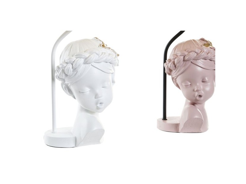 Настолна лампа DKD Home Decor Червен Смола Светло розово 220 V 50 W 30 x 30 x 49 cm (2 броя)