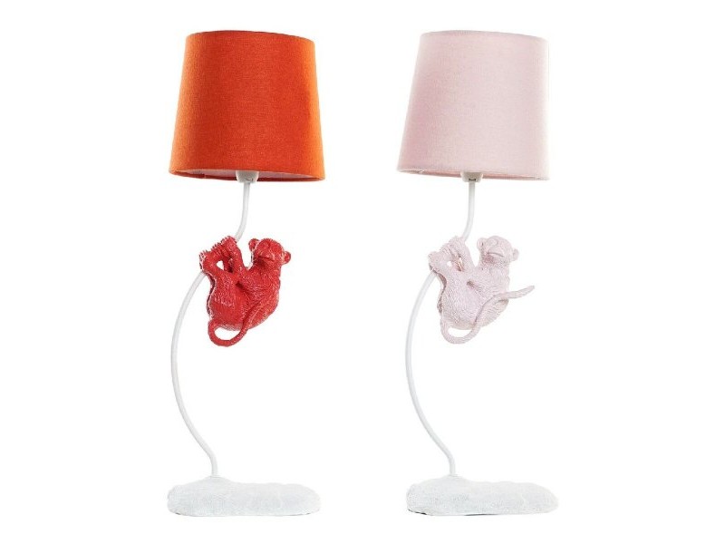 Настолна лампа DKD Home Decor полиестер Смола 25W 220 V Маймуна (2 pcs) (19 x 17 x 53 cm)