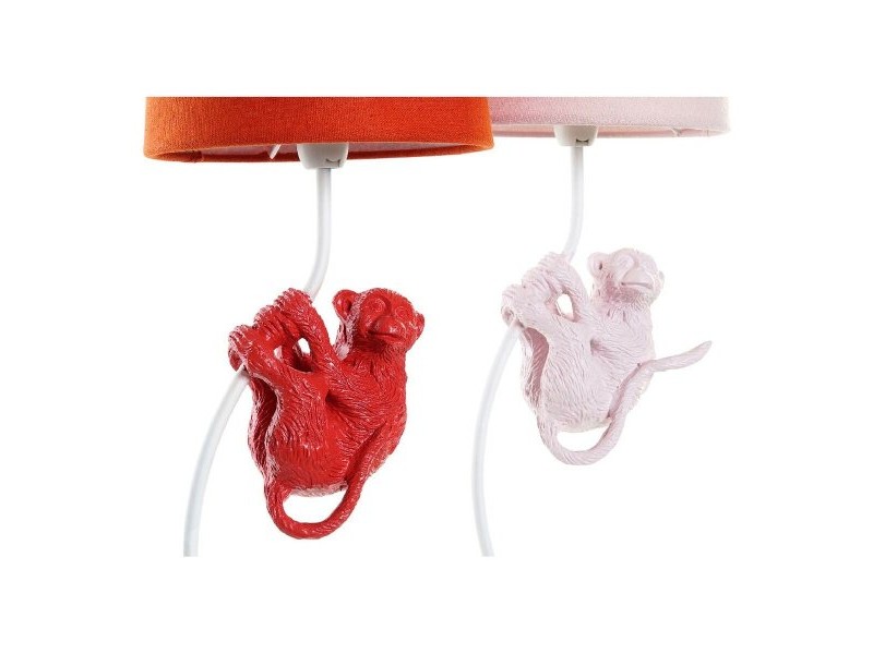 Настолна лампа DKD Home Decor полиестер Смола 25W 220 V Маймуна (2 pcs) (19 x 17 x 53 cm)