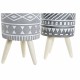Саксия DKD Home Decor Сив Цимент Бял Бор Boho (14,3 x 14,3 x 26,2 cm) (2 броя)