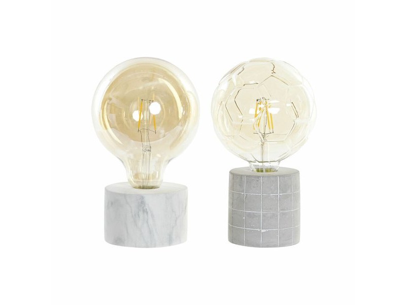 Настолна лампа DKD Home Decor Бял Сив Златен Цимент 12 x 12 x 22 cm (2 броя)