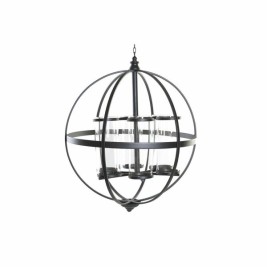 Поставка за свещ DKD Home Decor Черен Метал Кристал 60 x 60 x 73 cm
