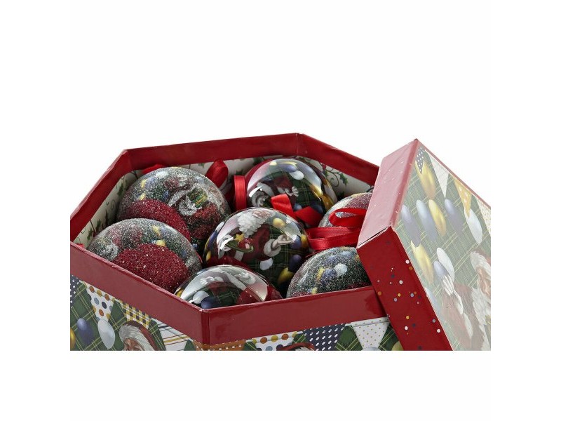 Коледни топки DKD Home Decor Дядо Коледа PVC (7 pcs) (7.5 x 7.5 x 12 cm)
