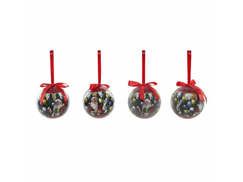 Коледни топки DKD Home Decor Дядо Коледа PVC (7 pcs) (7.5 x 7.5 x 12 cm)