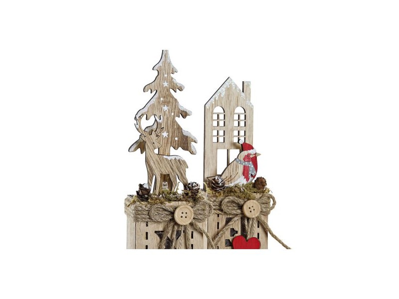 Ярка декорация DKD Home Decor Коледа Естествен (6,5 x 7,5 x 36 cm) (2 броя)