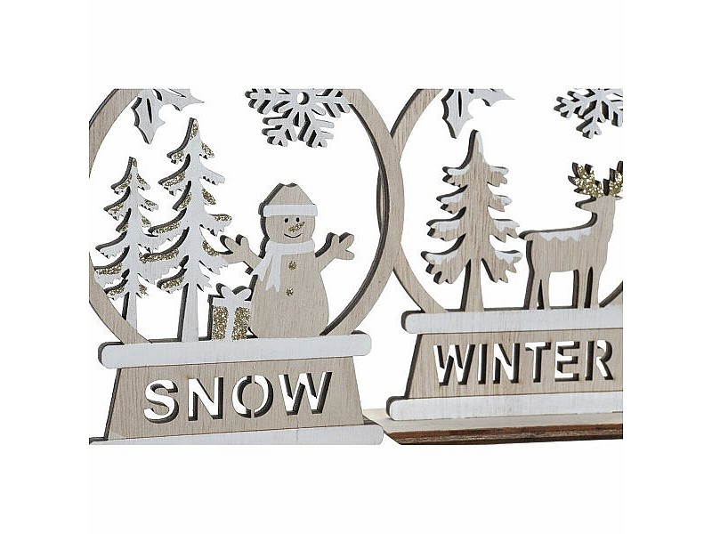 Коледна Украса DKD Home Decor Дървен Царица (12 x 4 x 15 cm) (2 броя)