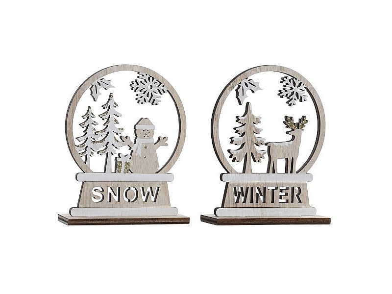 Коледна Украса DKD Home Decor Дървен Царица (12 x 4 x 15 cm) (2 броя)