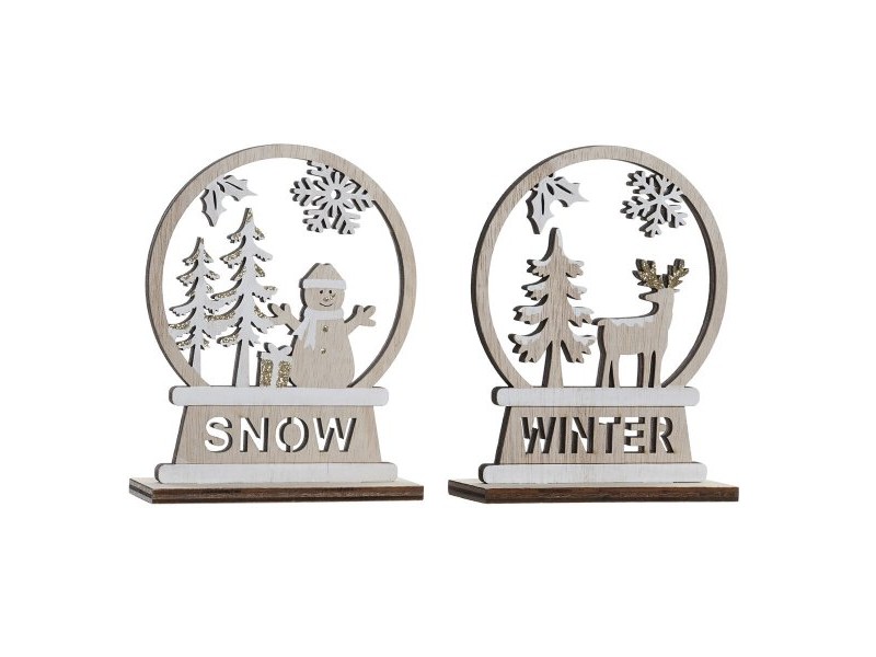 Коледна Украса DKD Home Decor Дървен Царица (12 x 4 x 15 cm) (2 броя)