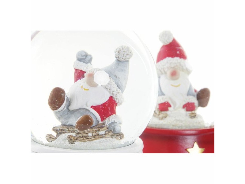 Коледна топка DKD Home Decor Смола Кристал Дядо Коледа (2 pcs) (9.5 x 9.5 x 13.5 cm)