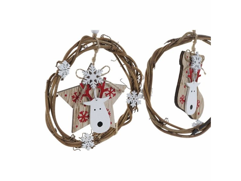 Коледна Украса DKD Home Decor Дървен (3 pcs) (14 x 1 x 18 cm)