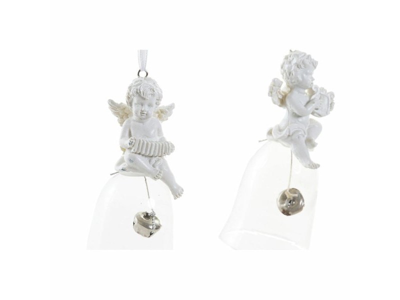 Коледна Украса DKD Home Decor Смола Кристал Ангел (4 pcs) (5 x 5 x 10.5 cm)
